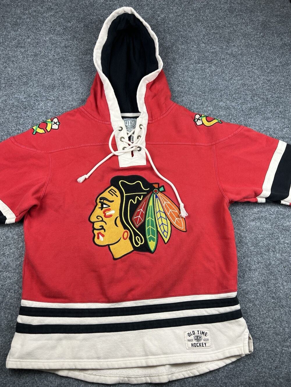 Chicago Blackhawks Jersey Hoodie Womens Size M Old Time Hockey Newbury #916